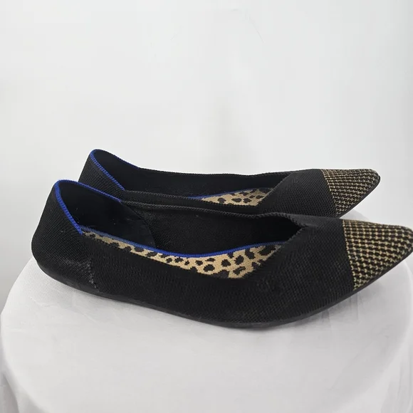 Rothy's Pointed Toe Flats | Black & Gold | Size 11 - Picture 6 of 10